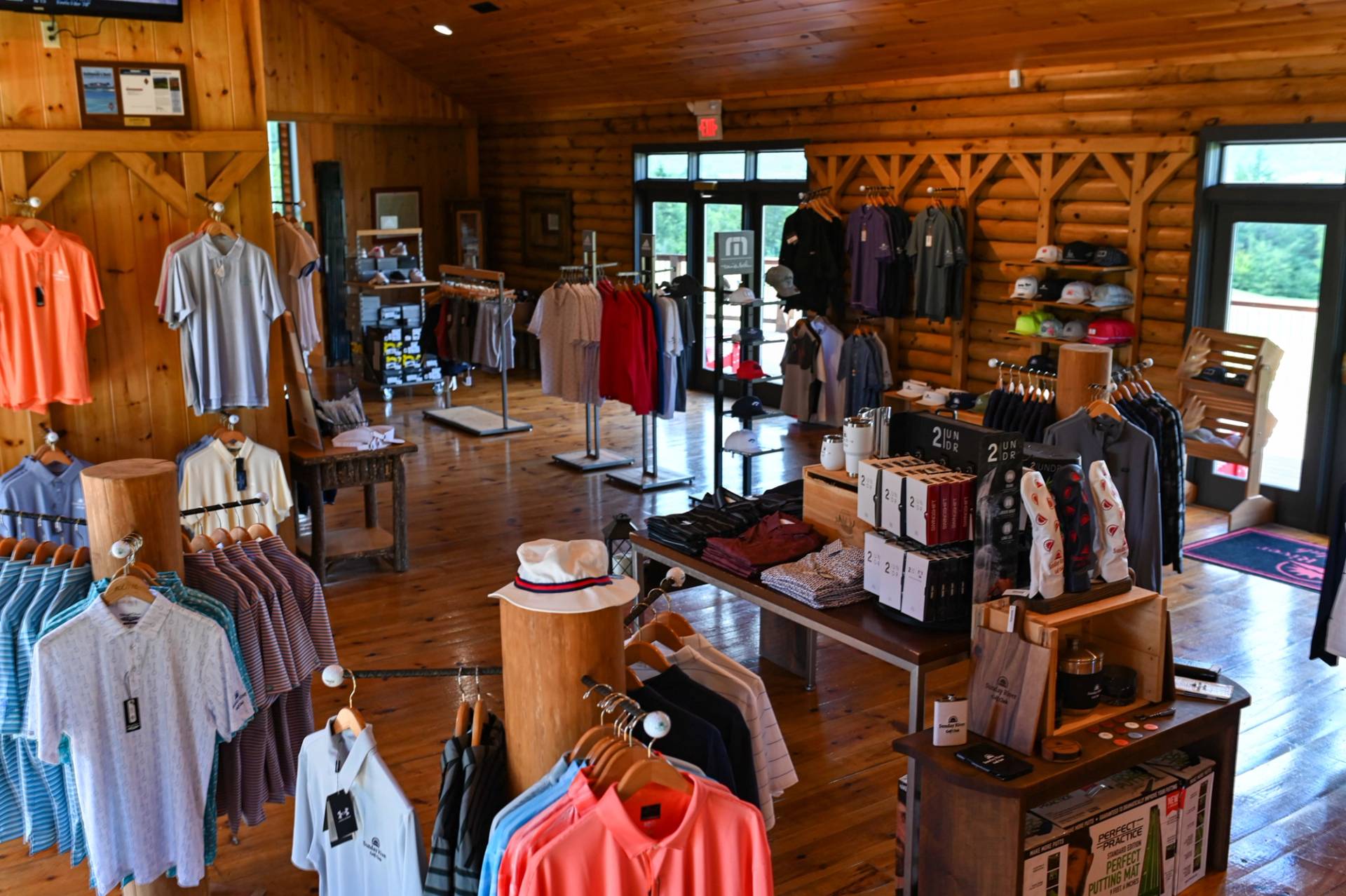 Interior view of The Pro Shop at Sunday River Golf Club.