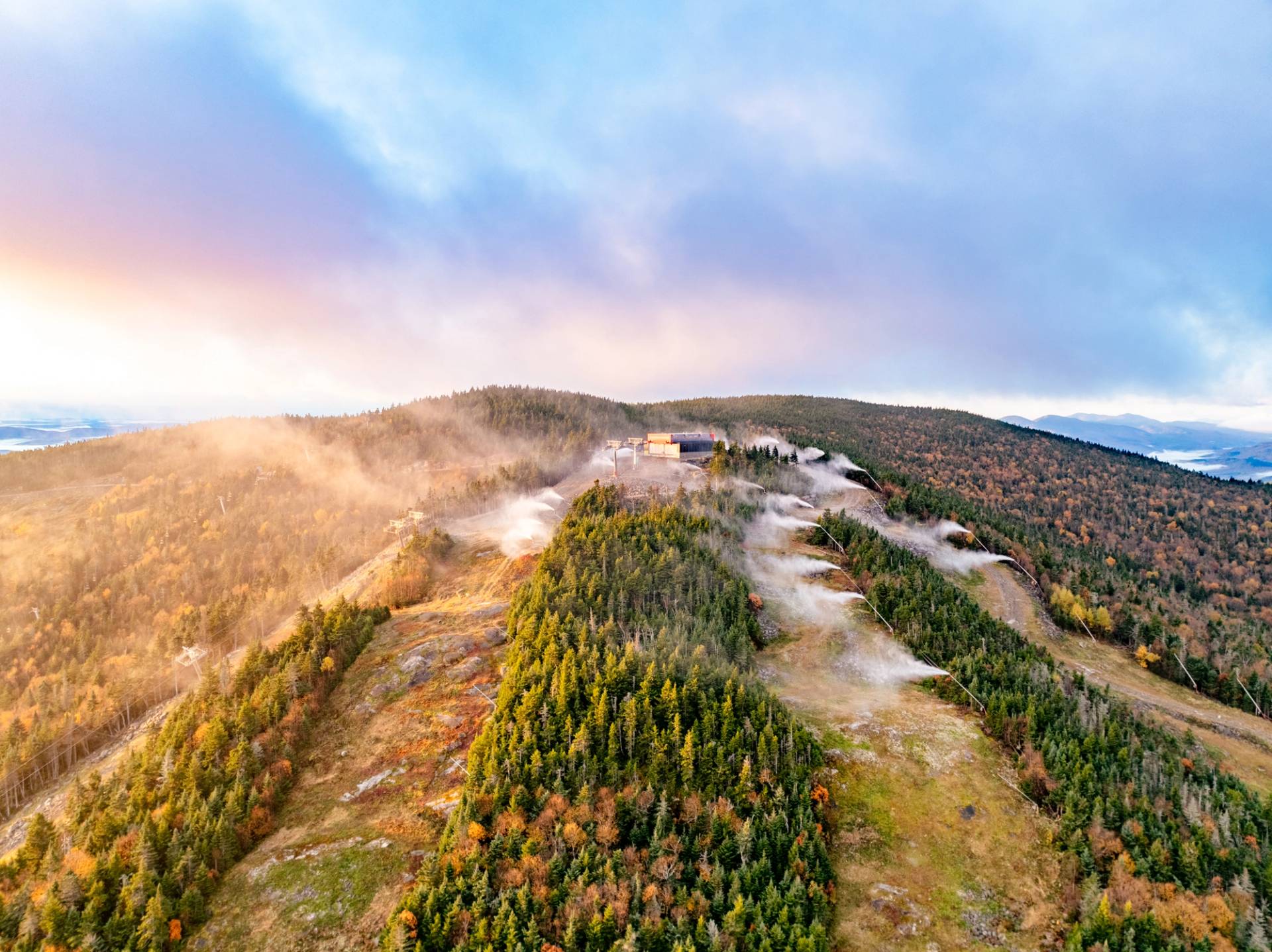 Snowmaking test at Sunday River.