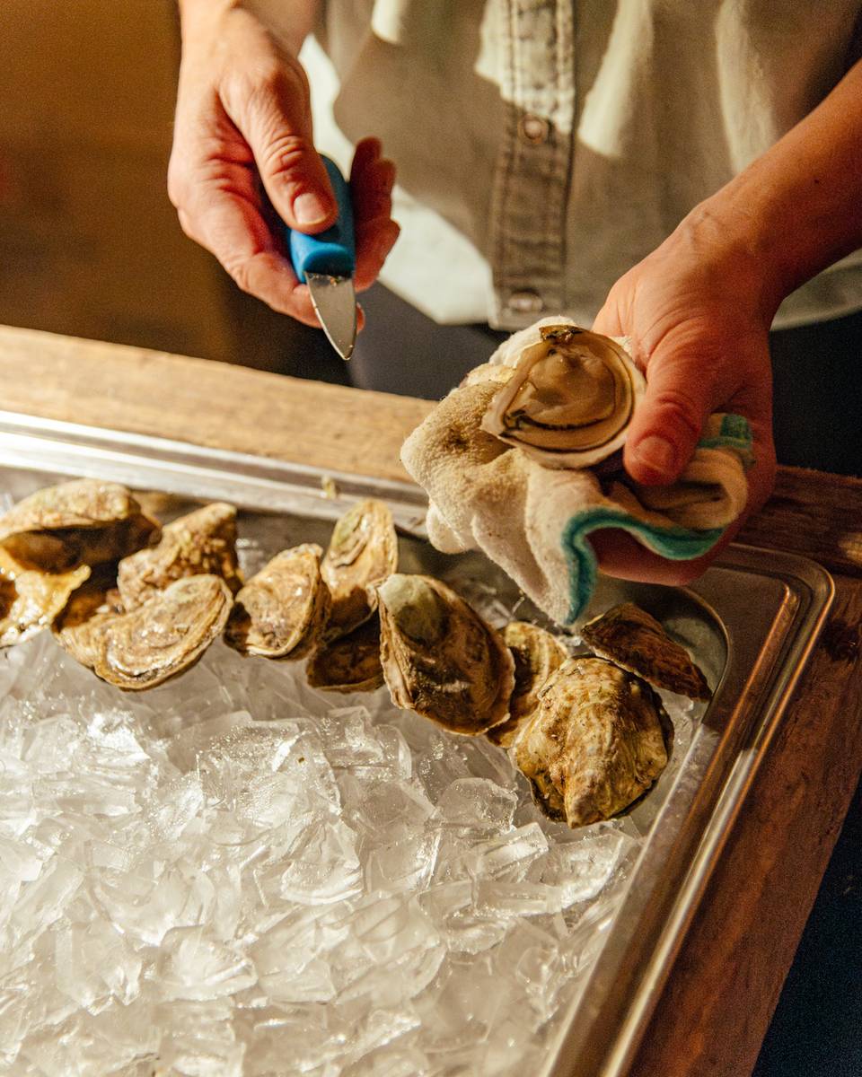 Oysters being prepared at the Chef Summit at Sunday River.