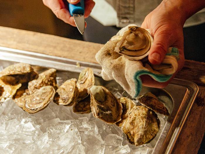 Oysters being prepared at the Chef Summit at Sunday River.
