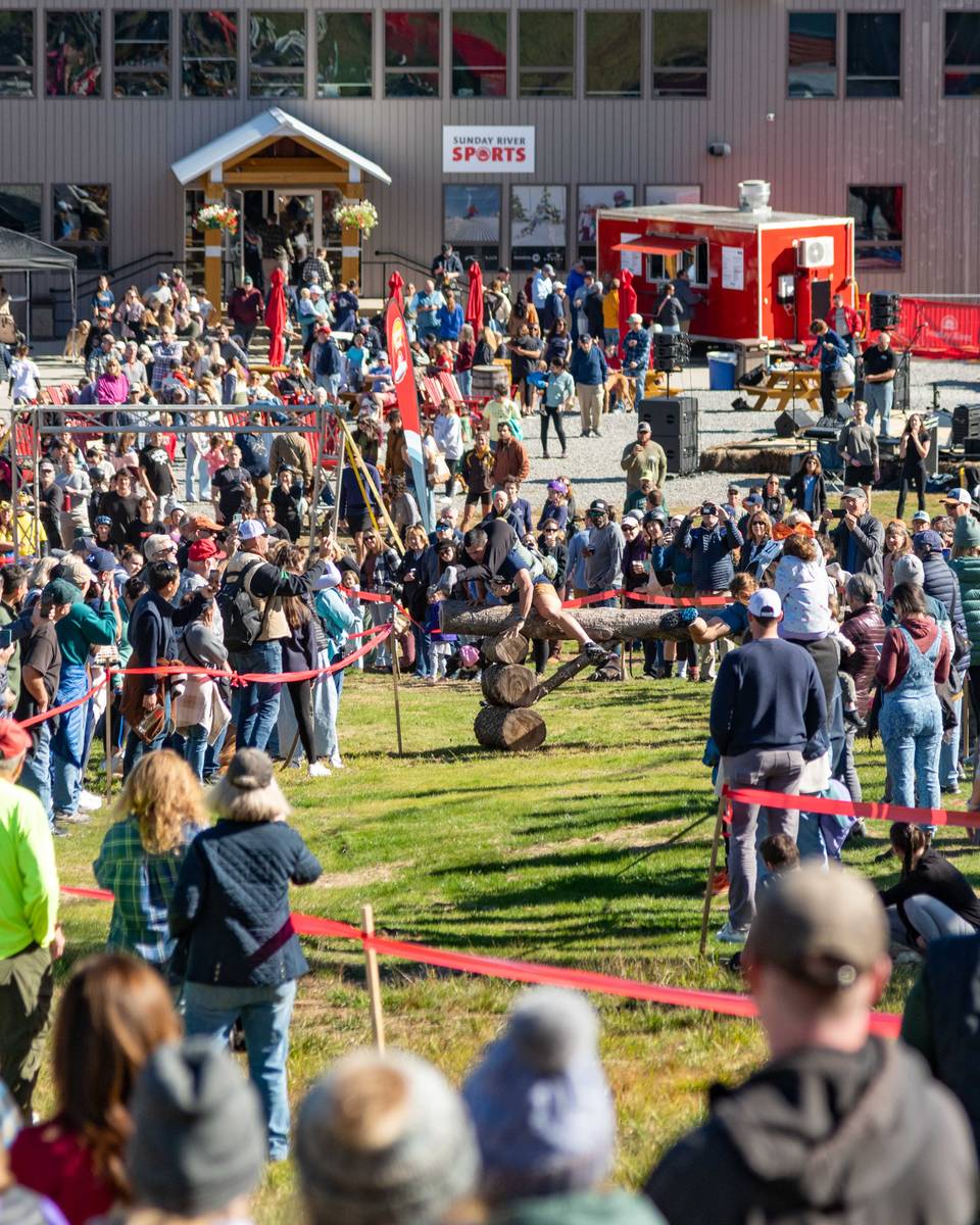 Wife Carrying crowd at Sunday River.