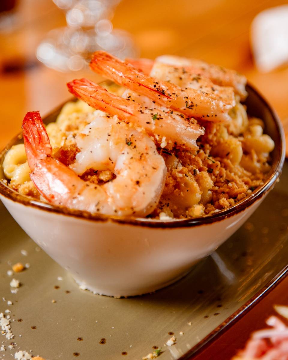 A bowl of shrimp and mac n' cheese at Sunday River.
