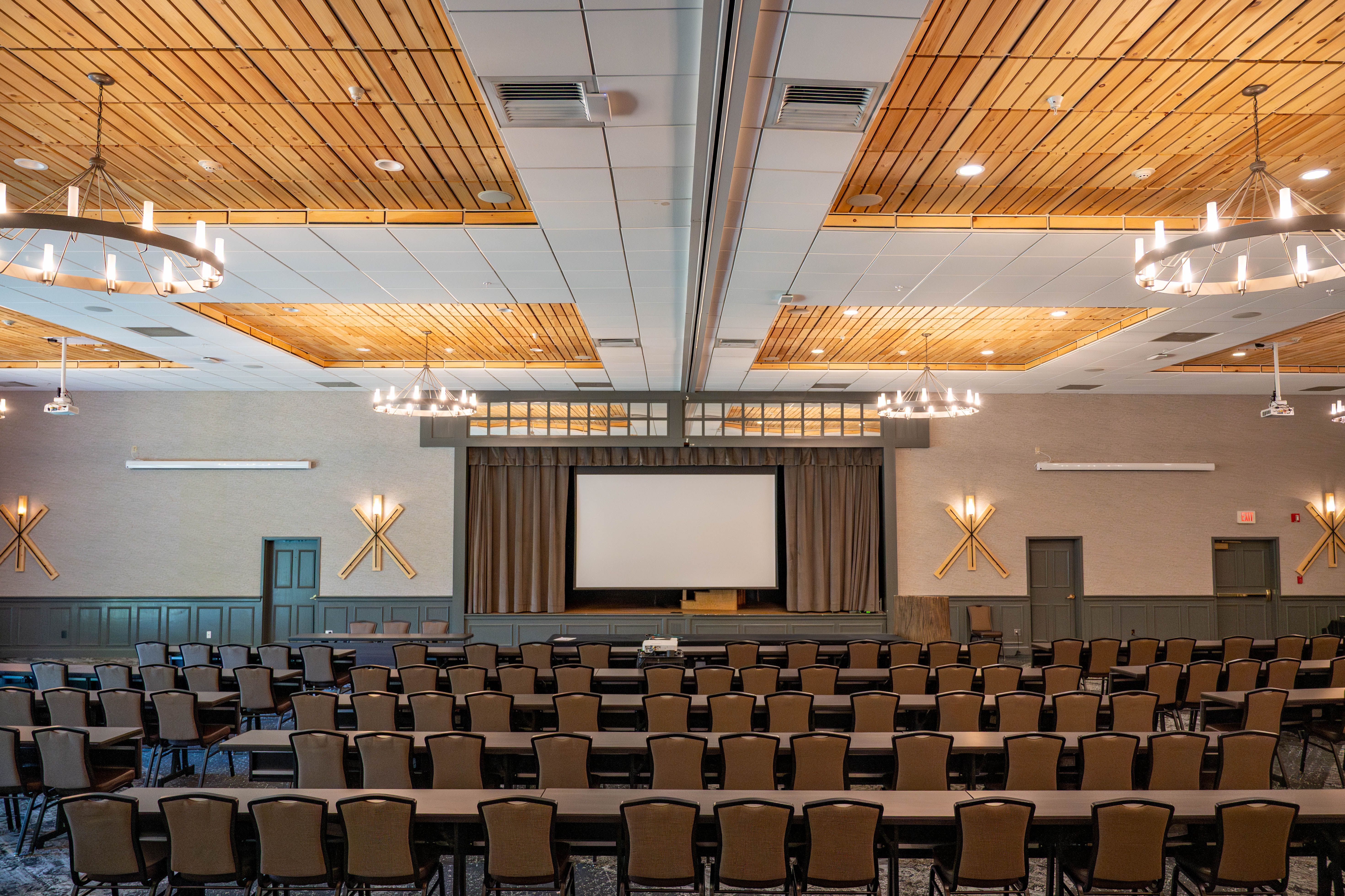 The Grand Summit Ballroom at Sunday River set up for Conferences.