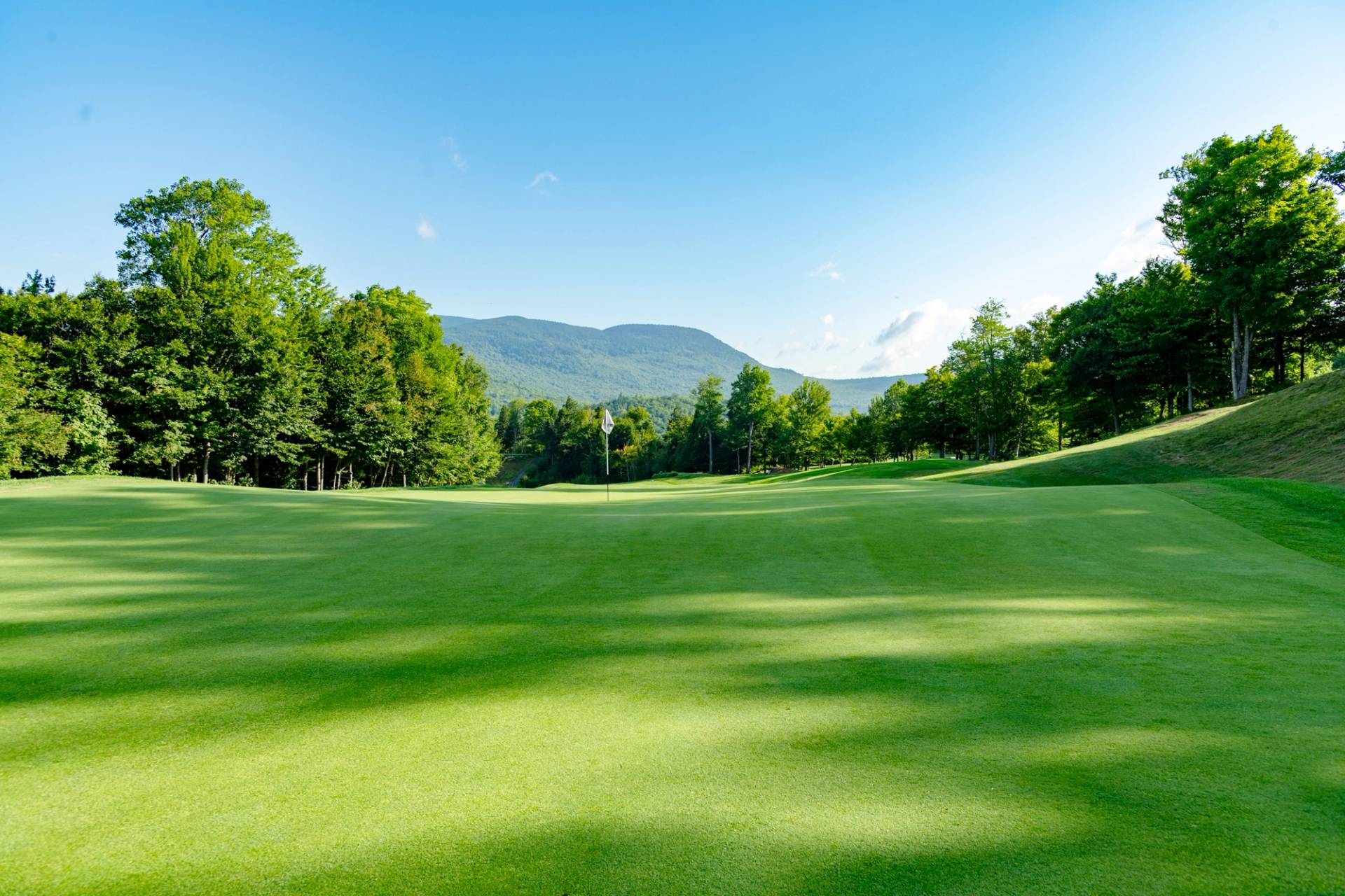 The fairway of one of the holes at Sunday River Golf Club.
