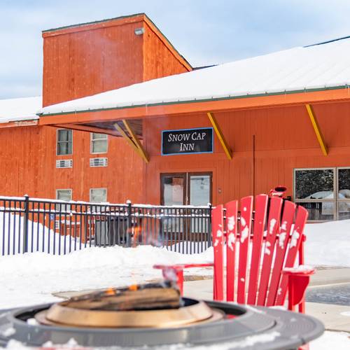 Snow Cap Inn at Sunday River in the winter time.