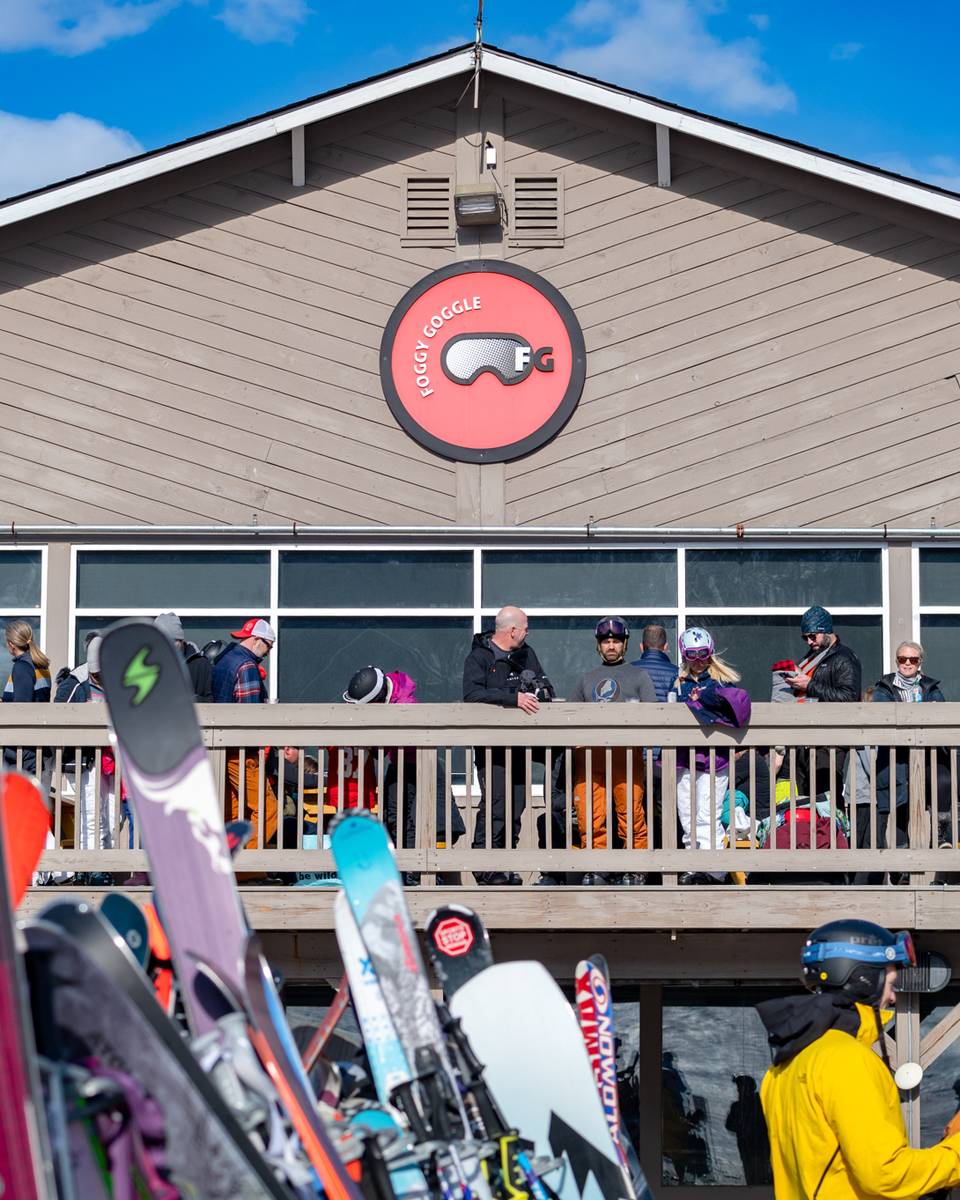 The outside deck at the Foggy Goggle in South Ridge.