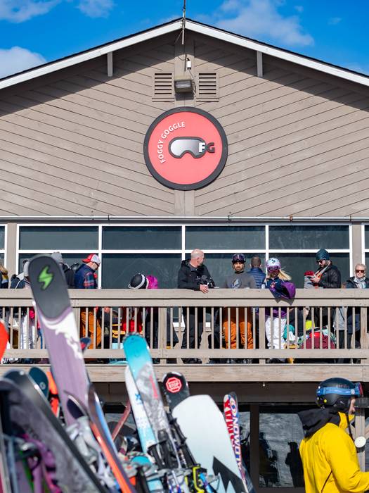 The outside deck at the Foggy Goggle in South Ridge.