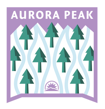 Aurora Peak logo of Sunday River. 