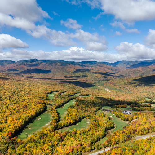 Aerial view of the Sunday River Golf Club.