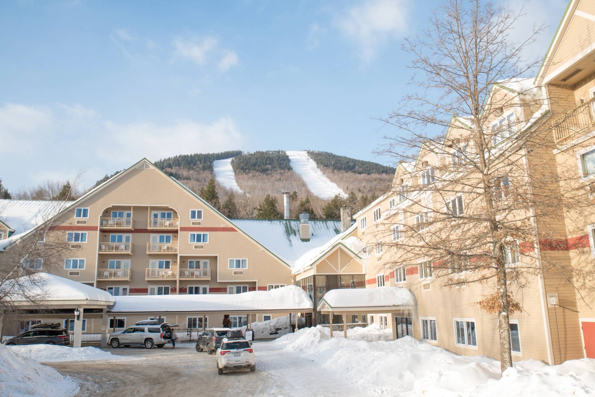 The Grand Summit Entryway with Fresh Snow