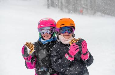 Kids enjoying a sweet treat at Sunday River.
