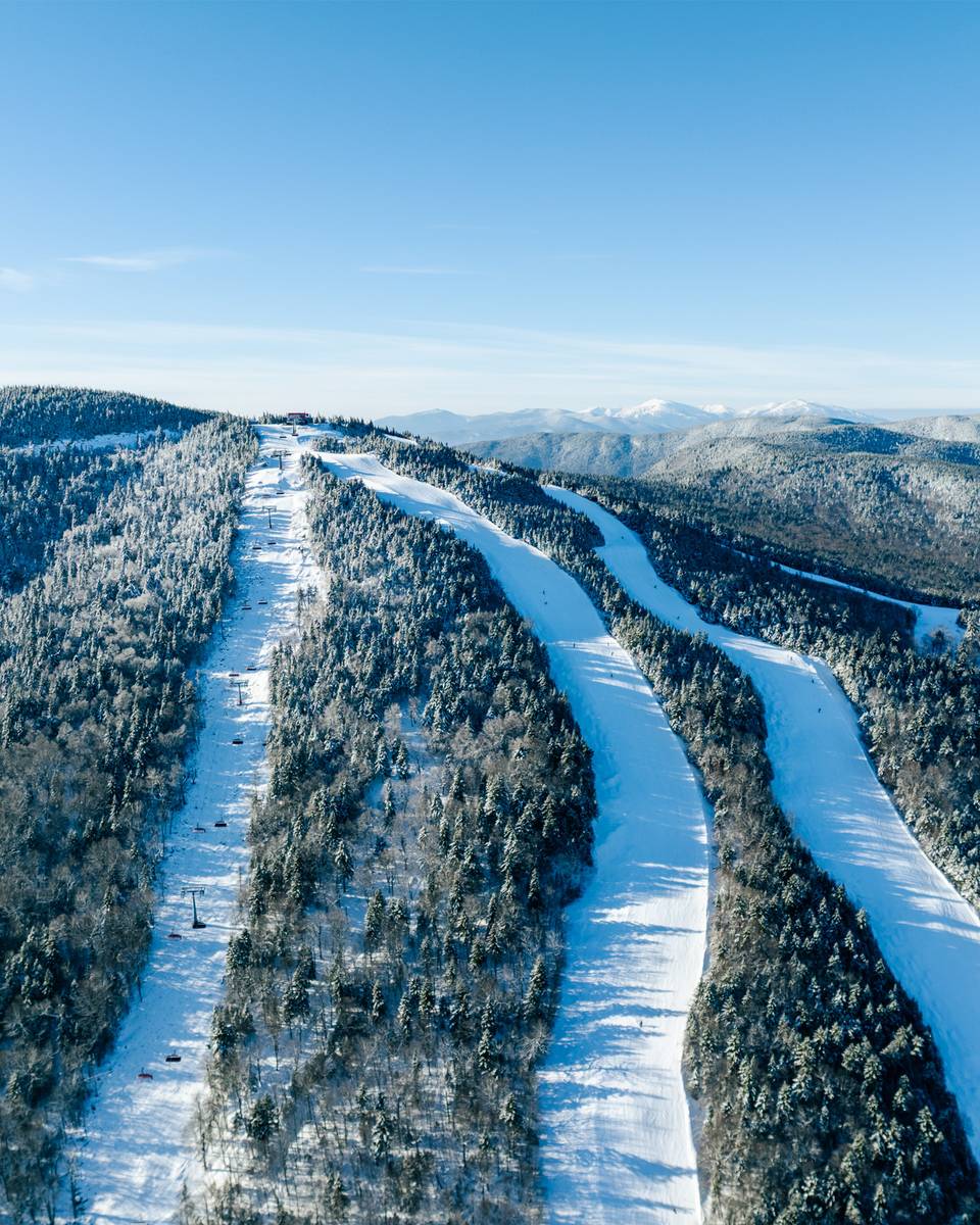 The Jordan Bowl in the winter at Sunday River.
