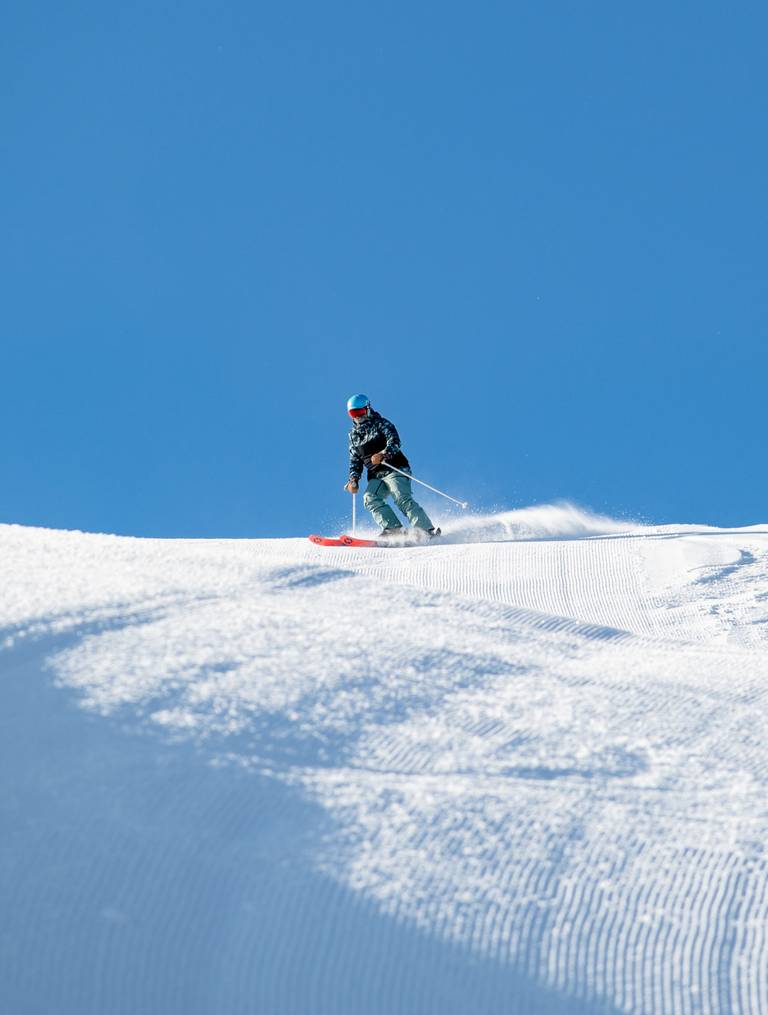 Skiers at Sunday River, Maine