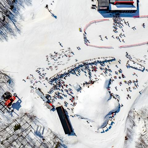 The Igloo at Sunday River from a drone view.