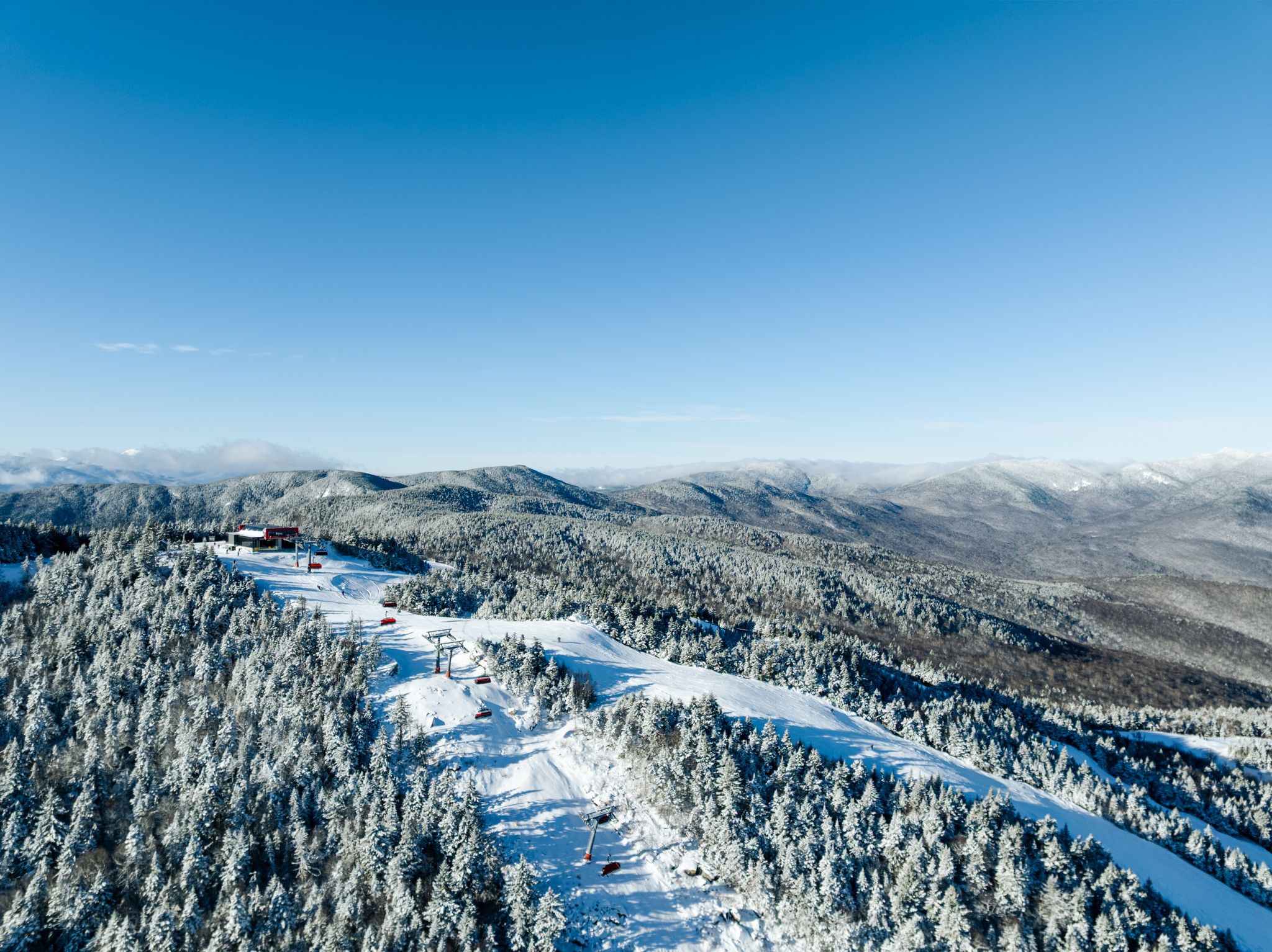 Jordan 8 at Sunday River from a drone view.