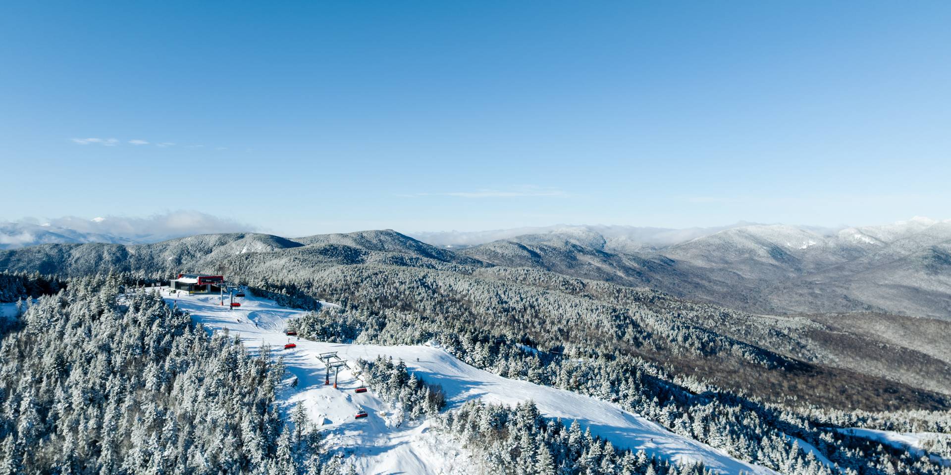 Jordan 8 at Sunday River from a drone view.