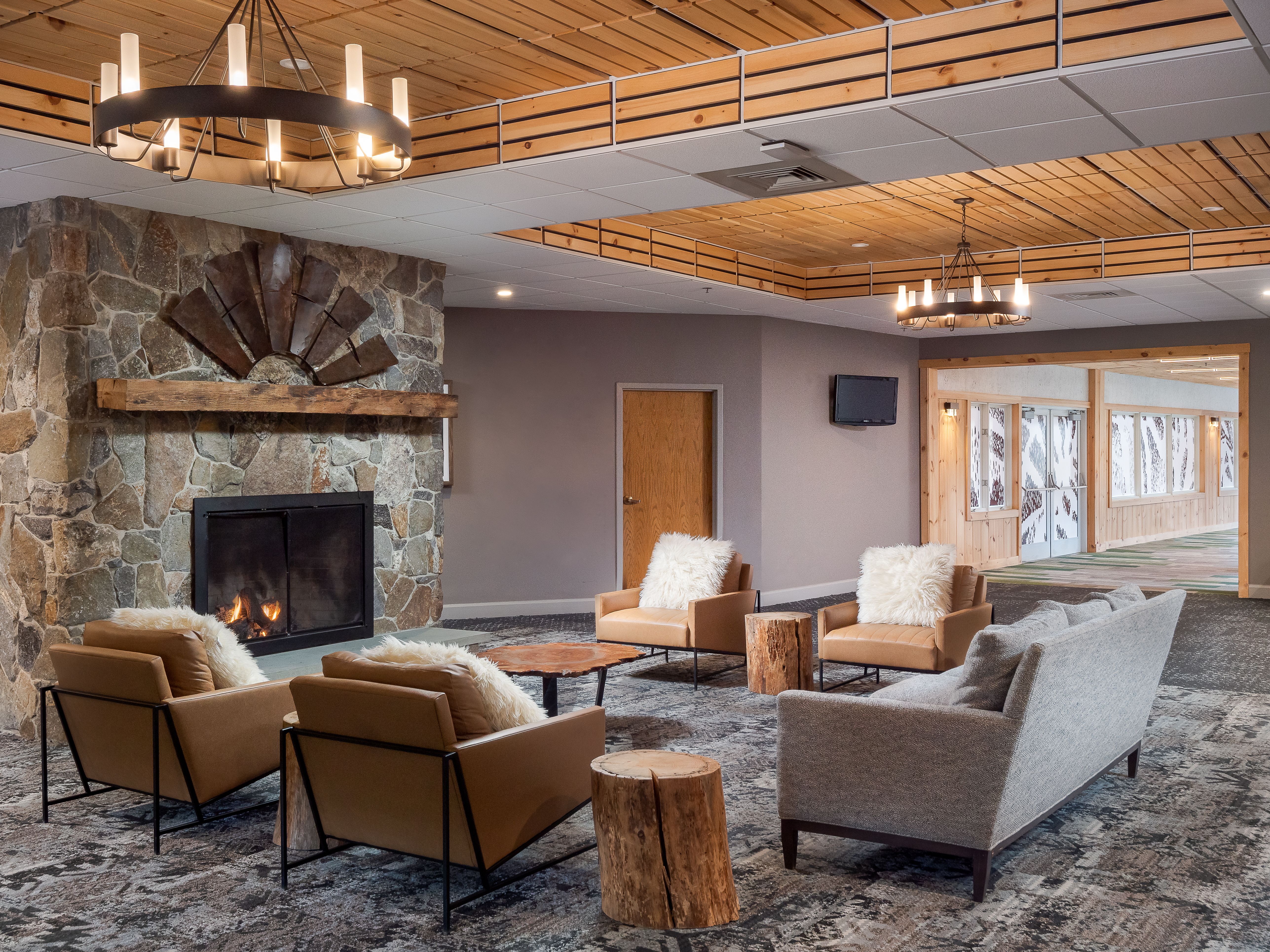 The lobby area near the conference center at the Grand Summit.