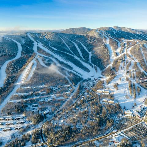 An aerial view of Sunday River Resort in Newry, Maine