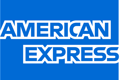 American Express blue logo.