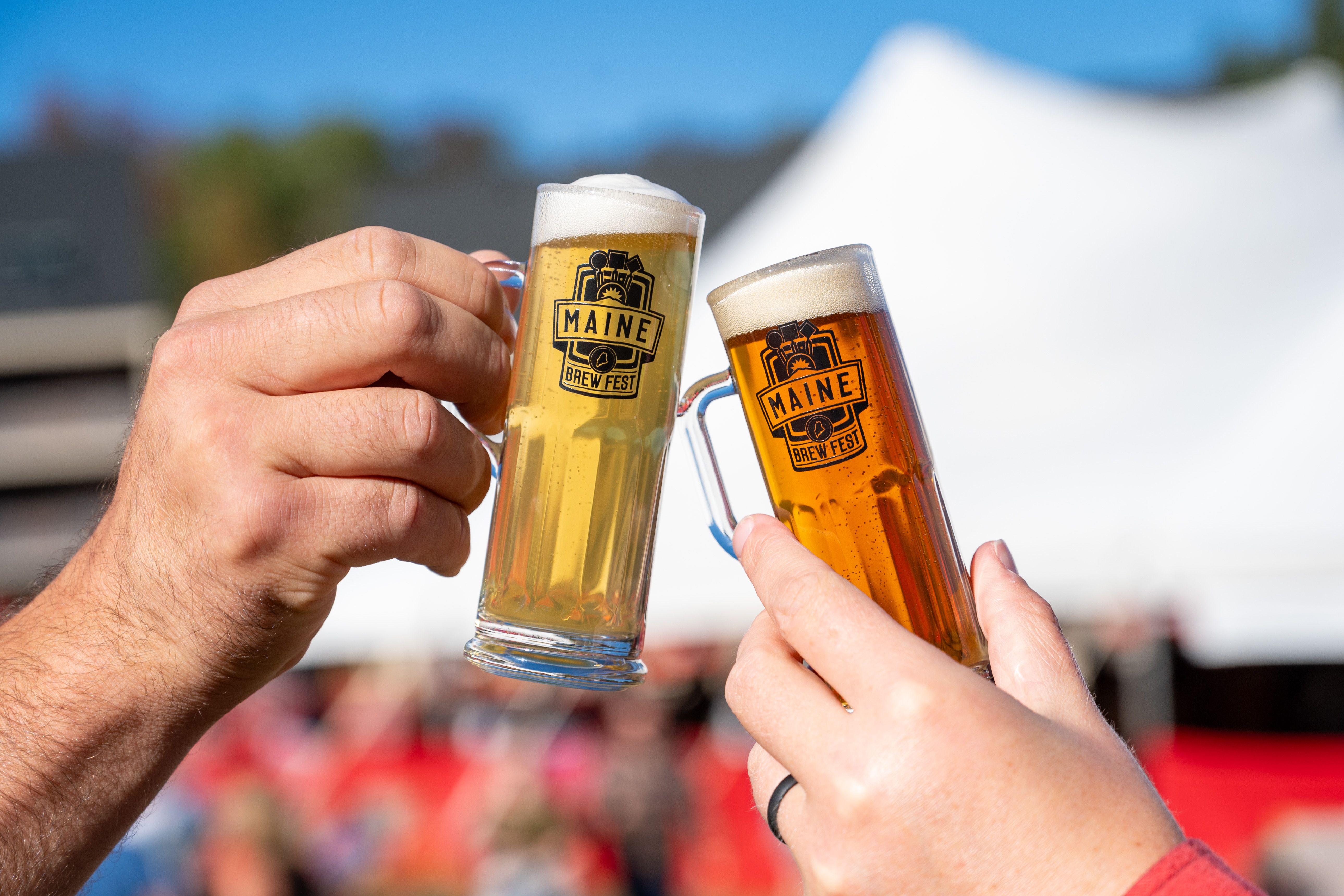 Maine Beer Fest glasses at Sunday River.