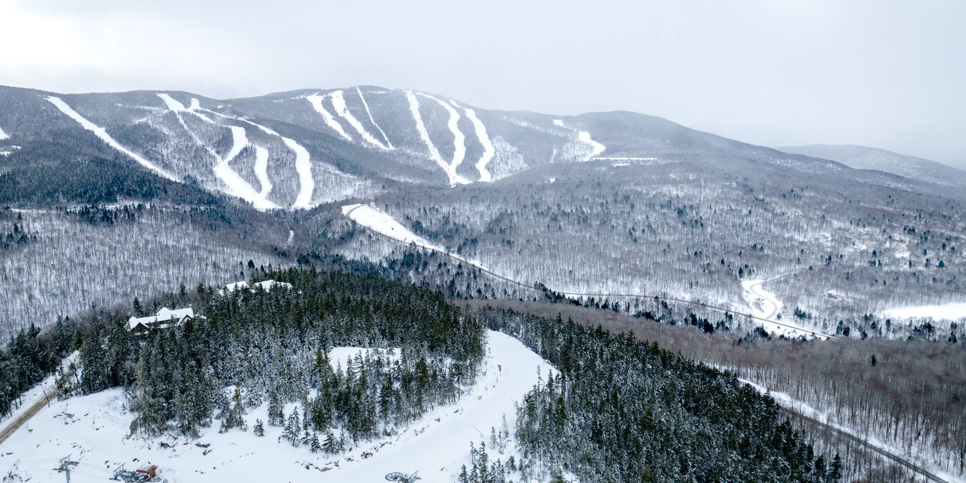 Merrill Hill at Sunday River, Maine, in the winter.