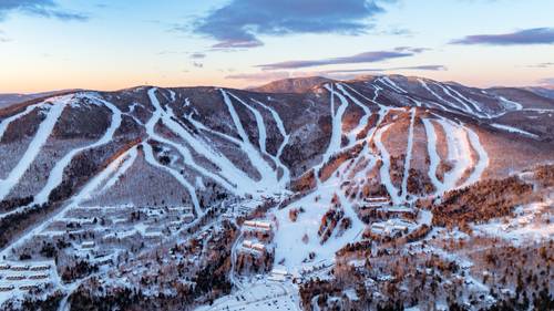 Sunday River's 8 peaks at sunrise.