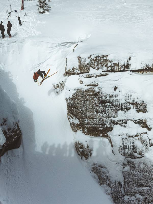 A skier participates in the Kings and Queens of Corbet's.
