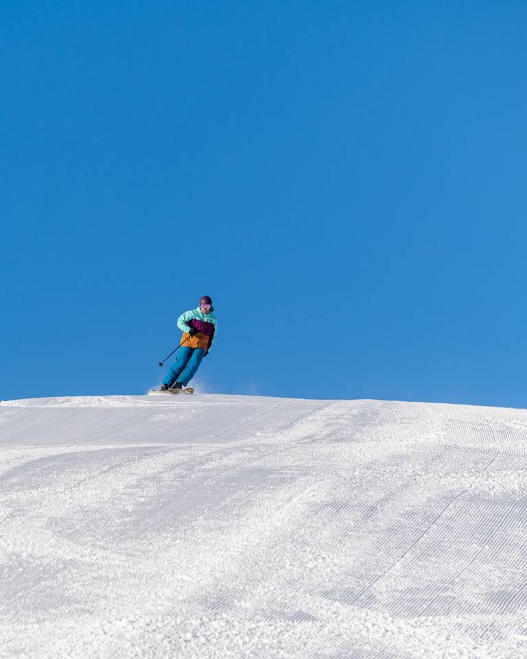 A skier at Sunday River Resort, Maine