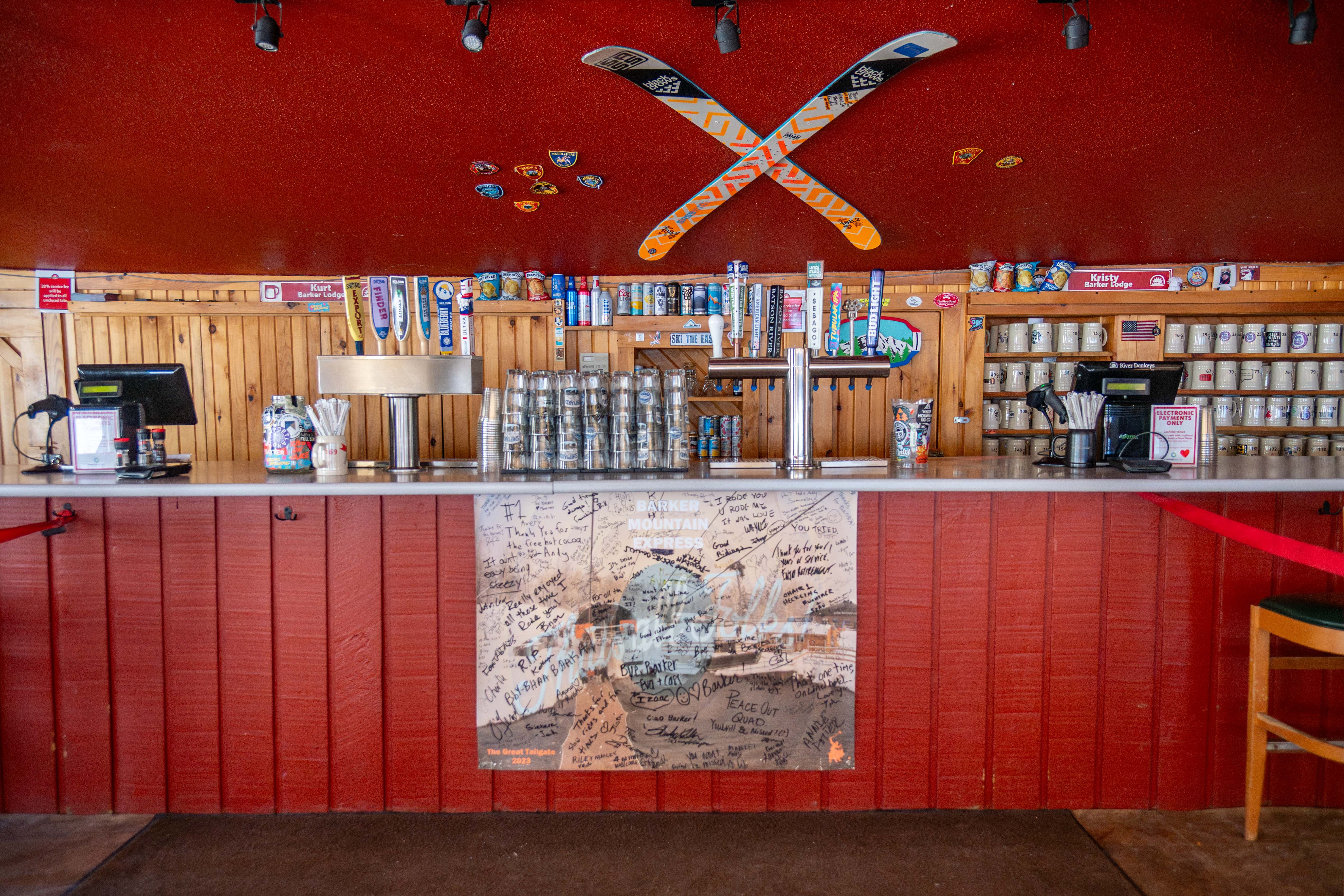 The bar of Barker Bar at Sunday River.