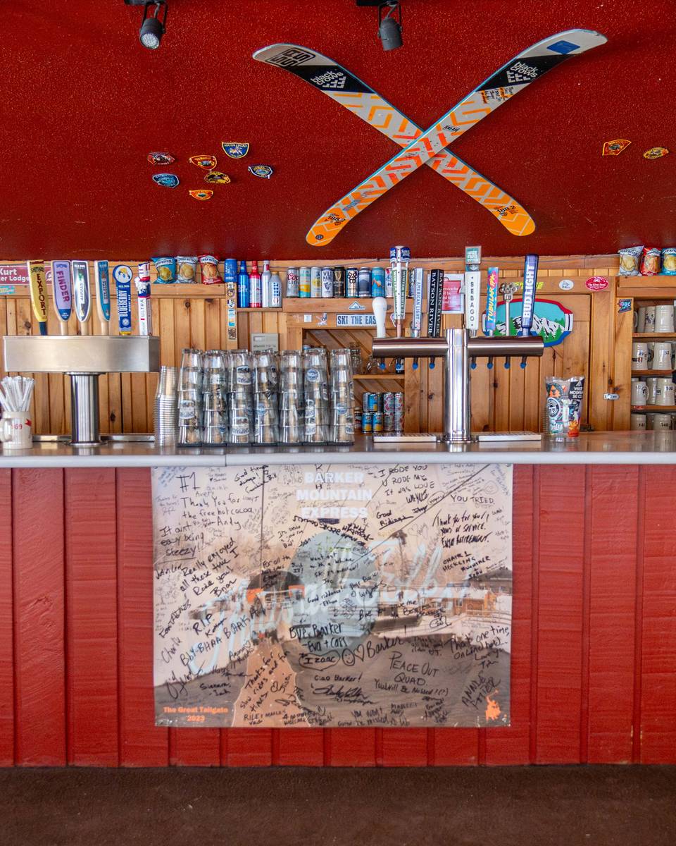 The bar of Barker Bar at Sunday River.