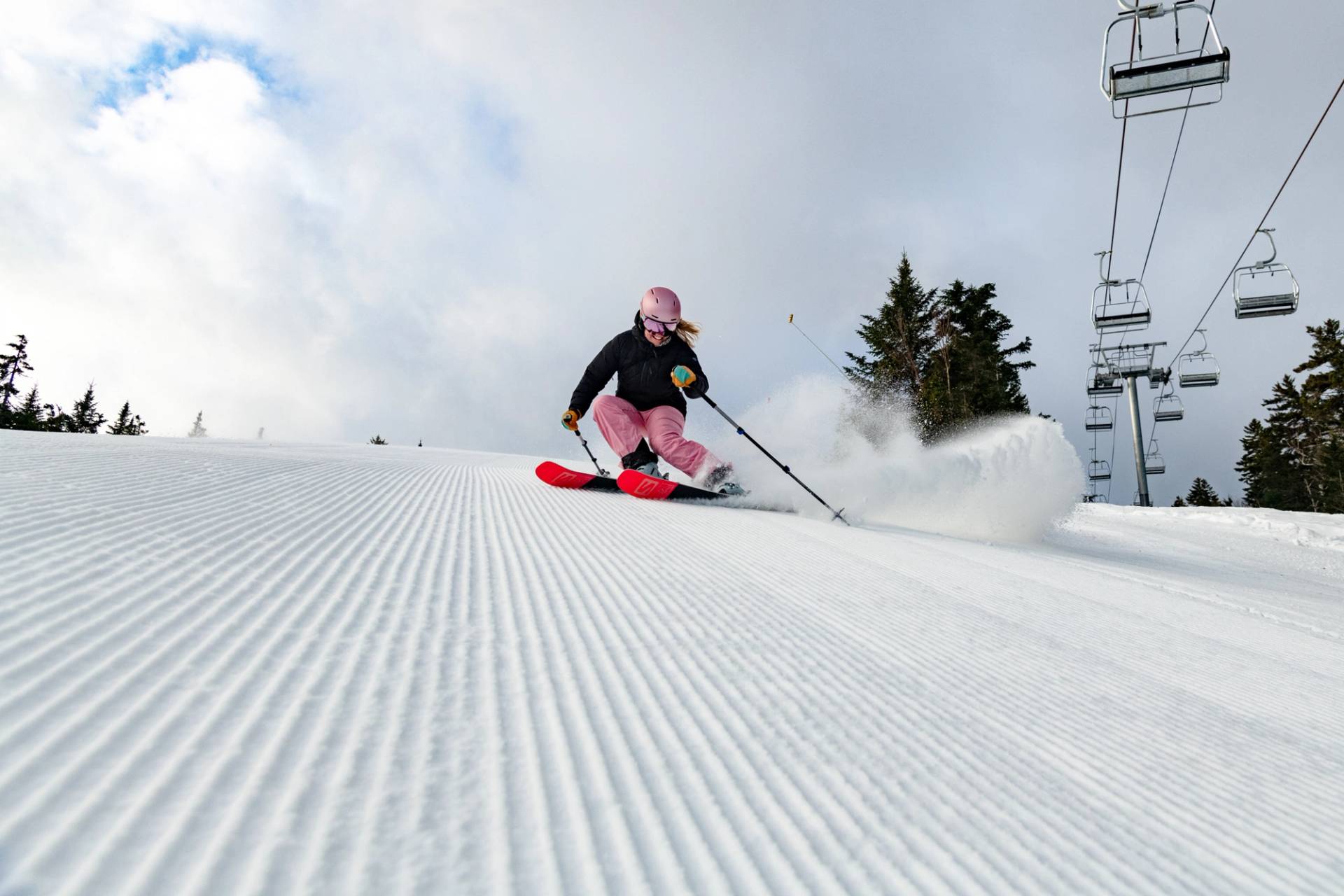 A skier at Sunday River, Maine