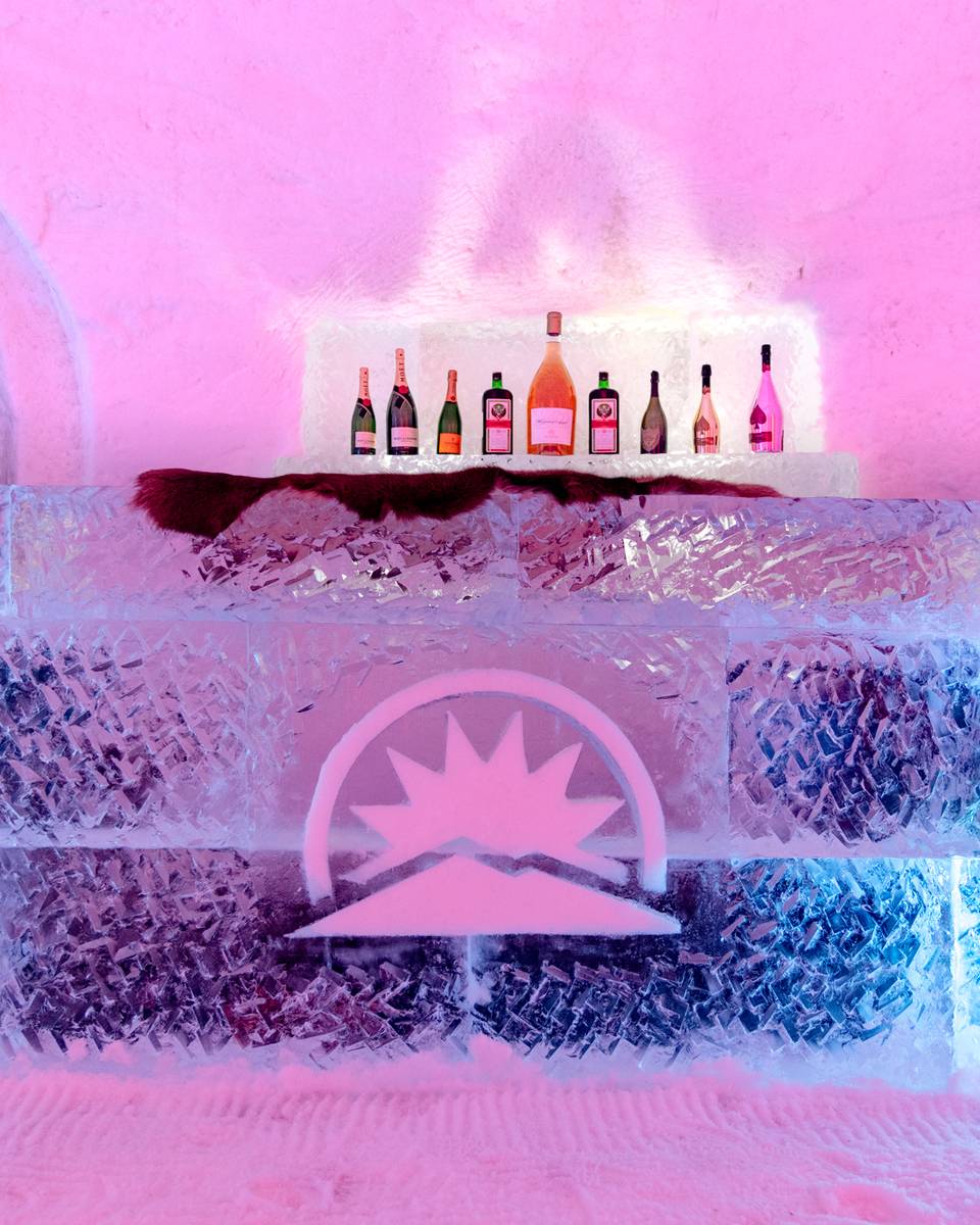 An ice bar at The Iglu at Sunday River.