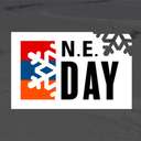 NE Day logo over fresh snow