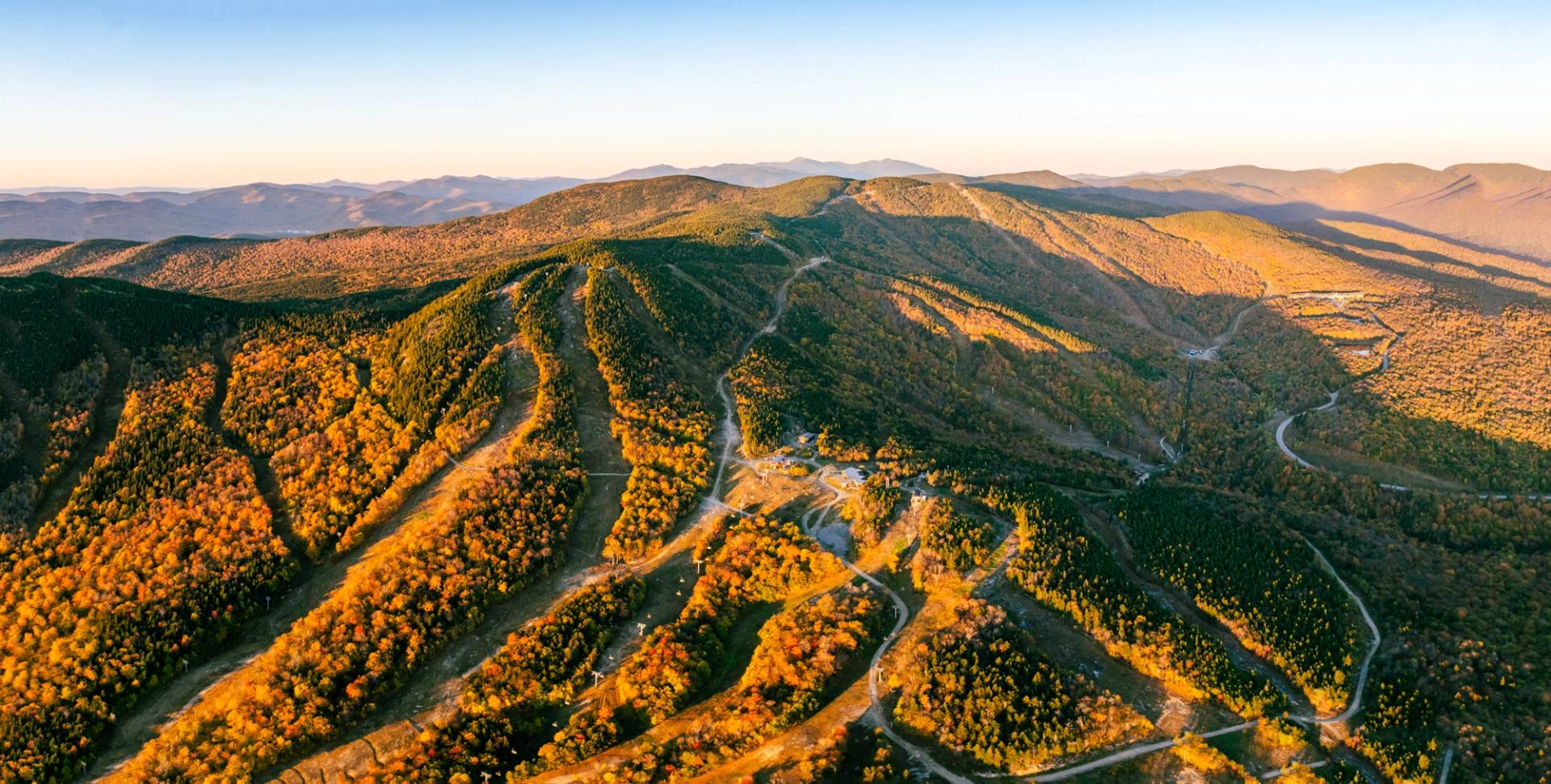 Fall foliage in the mountains at Sunday River.