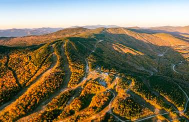 Fall foliage in the mountains at Sunday River.