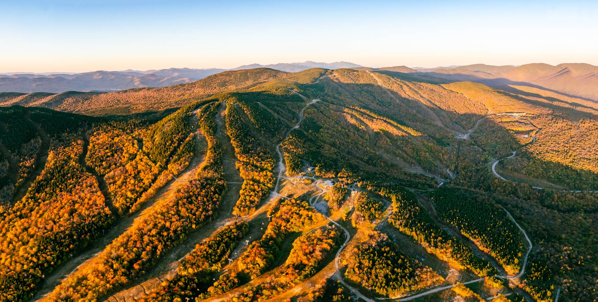 Fall foliage in the mountains at Sunday River.