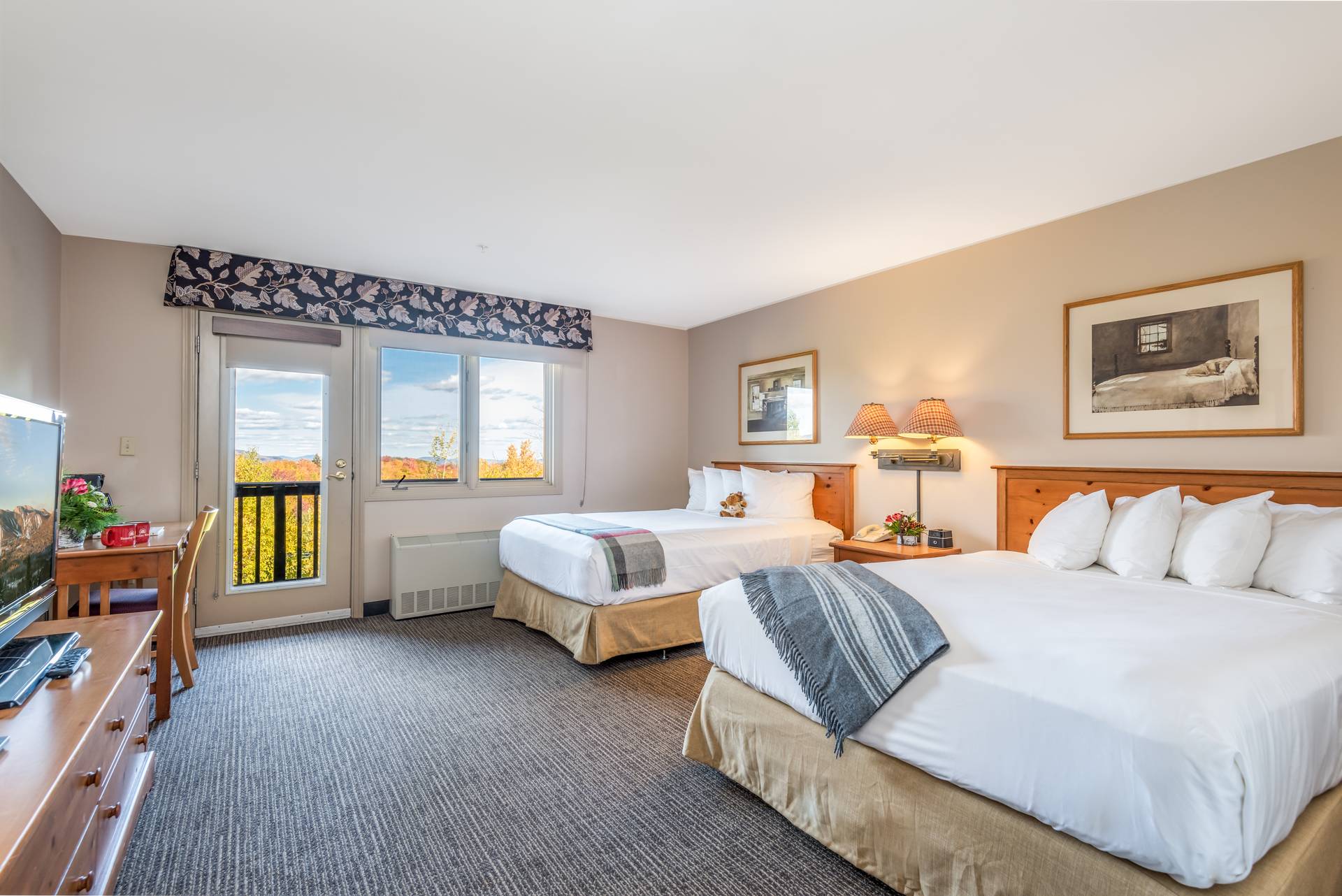 Two queen beds made at the Jordan Hote.