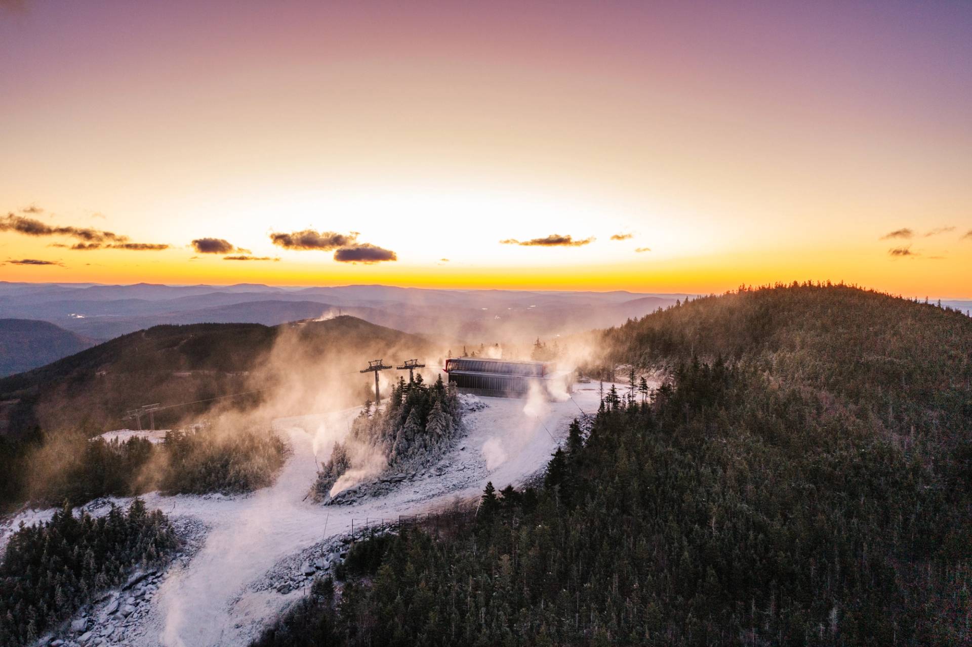 Snowmaking at Sunday River.