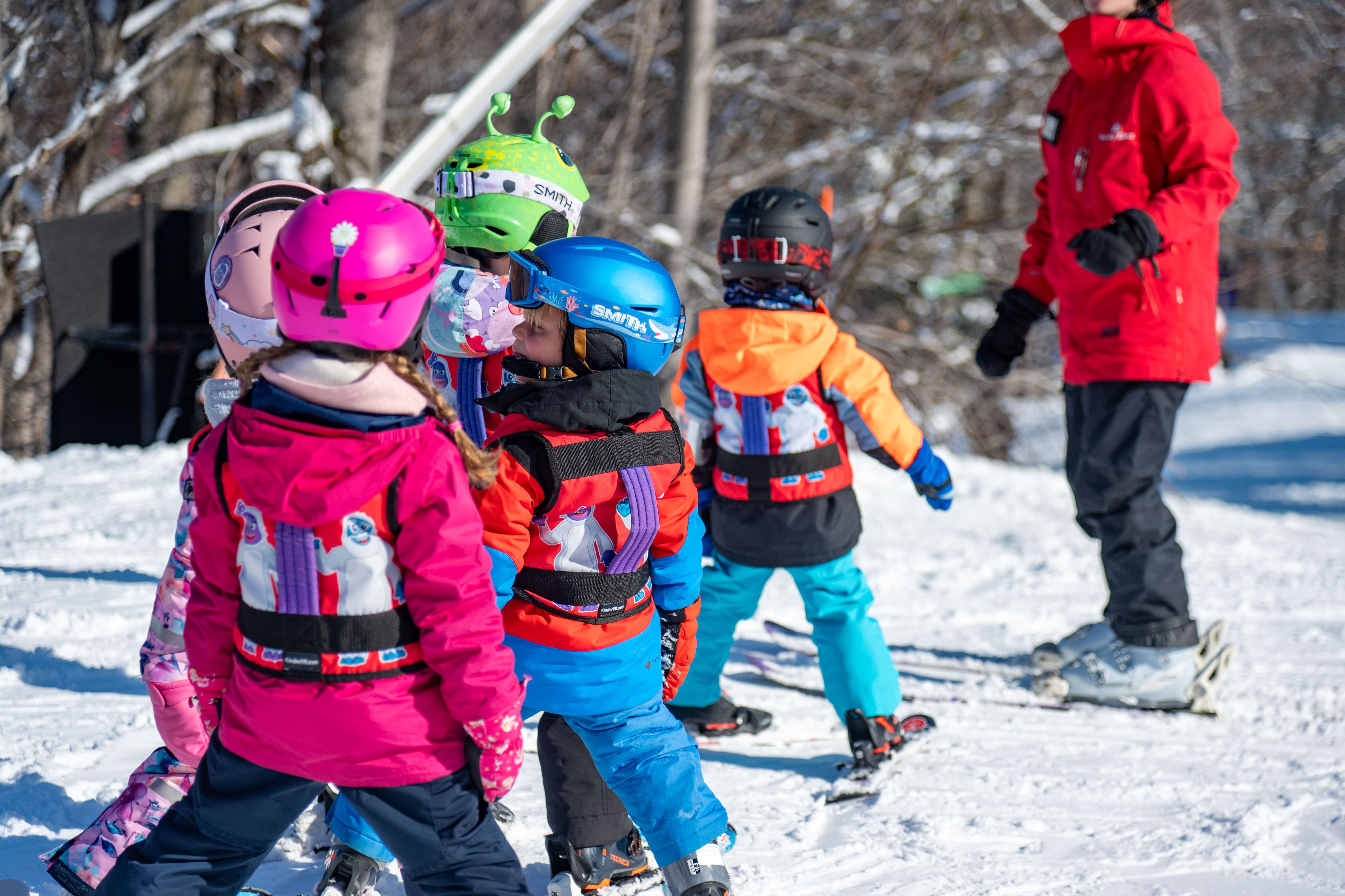 Kids taking a group lesson at Sunday River.