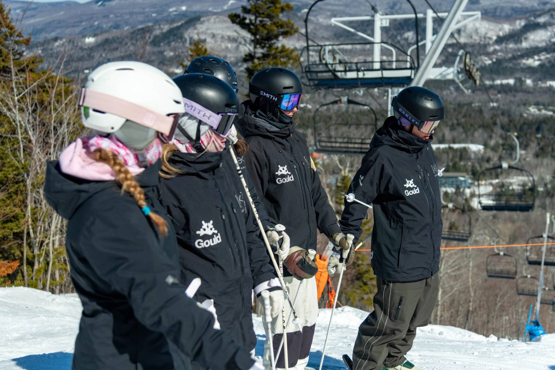 GACP kids standing on the slopes at Sunday River.