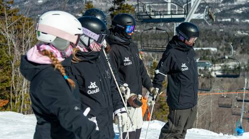 GACP kids standing on the slopes at Sunday River.