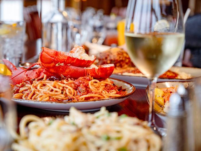 Lobster and pasta at Sunday River's Sliders.