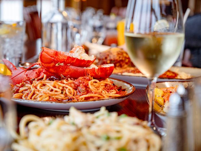 Lobster and pasta at Sunday River's Sliders.