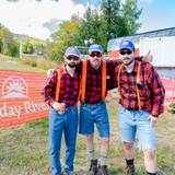 Donny Pelletier, Maine's Finest Athlete, at Sunday River, with two other guys wearing the same clothes.
