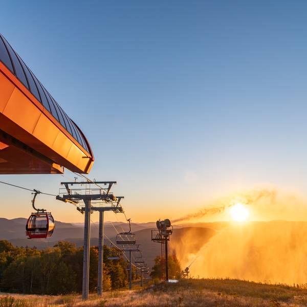 Snowmaking test at Sunday River in September.
