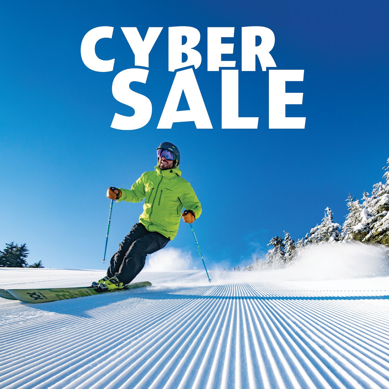 Cyber sale logo for Sunday River. 