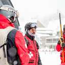 Members of the Sunday River Patrol team chatting at Sunday River.
