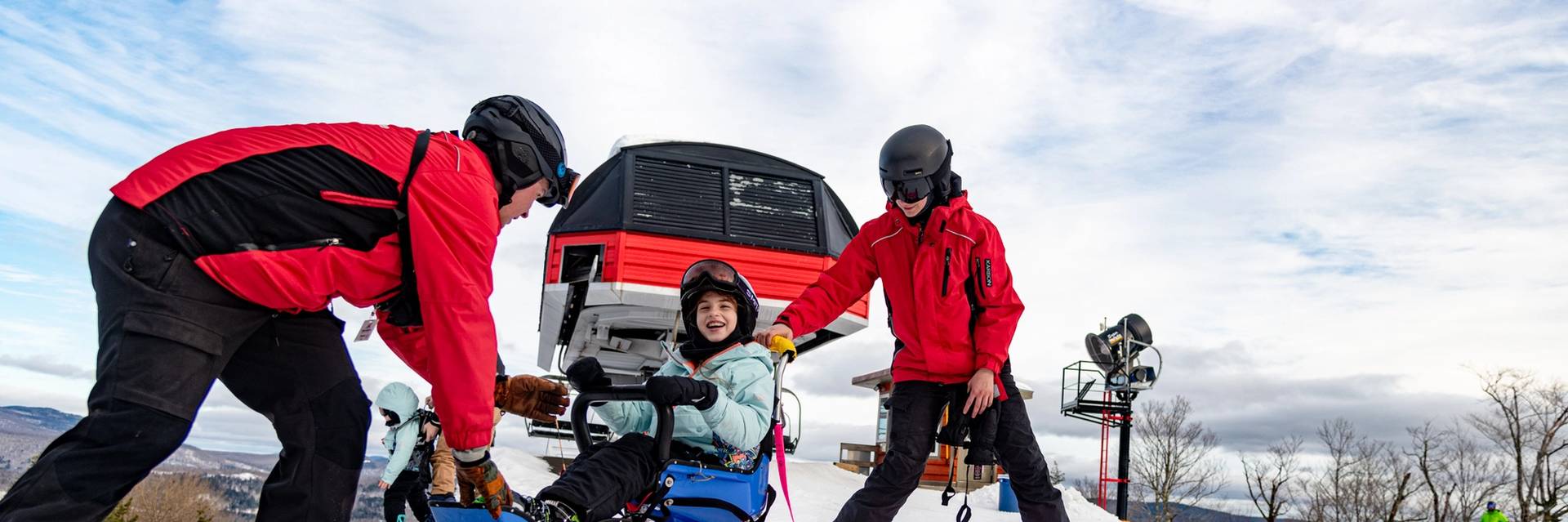 An adaptive skier at Sunday River, Maine