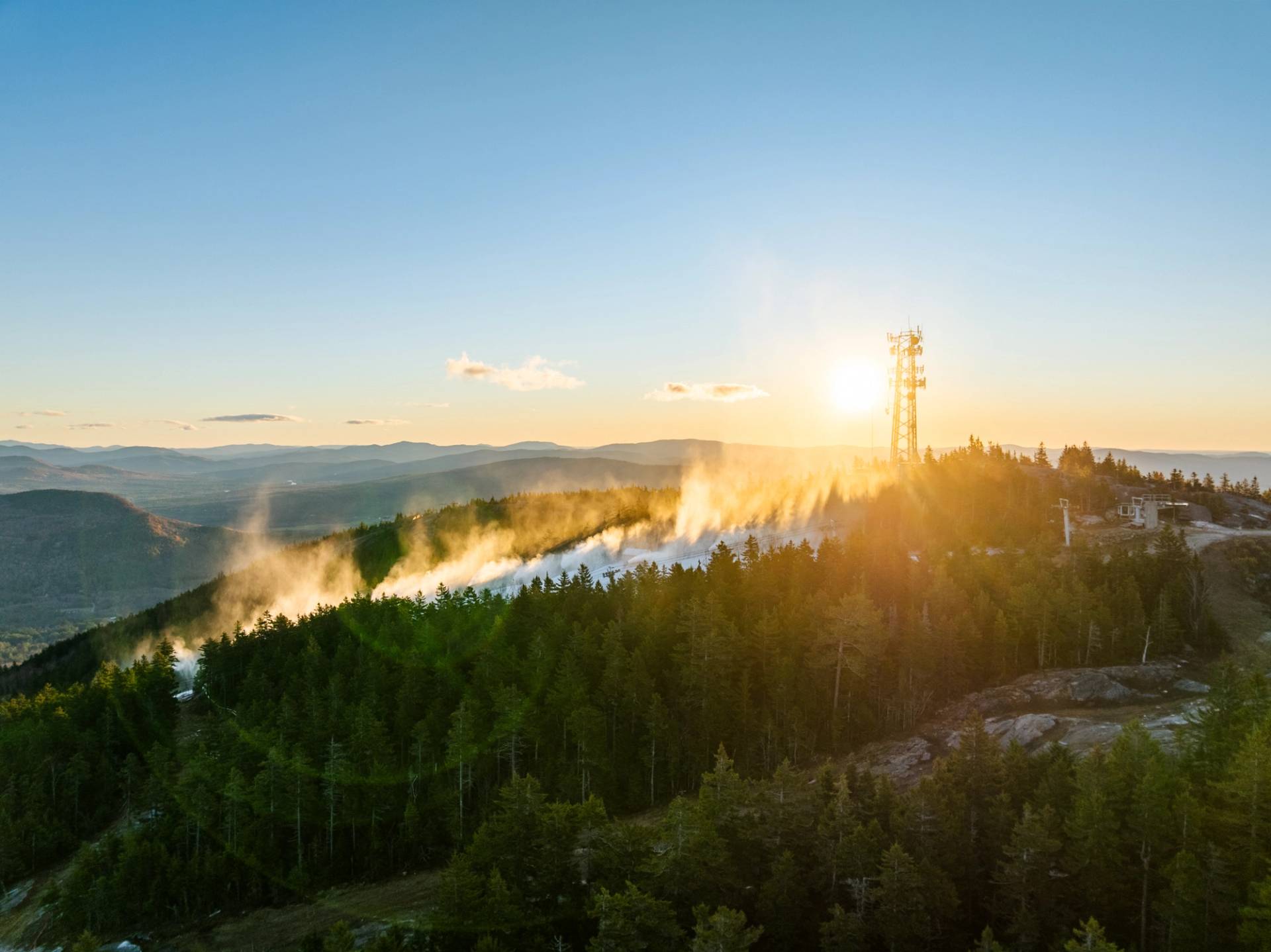 Snowmaking on Locke Peak at Sunday River.