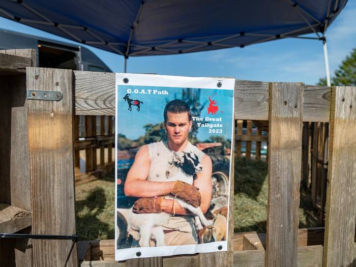 GOAT petting zoo at Sunday River's Great Tailgate.